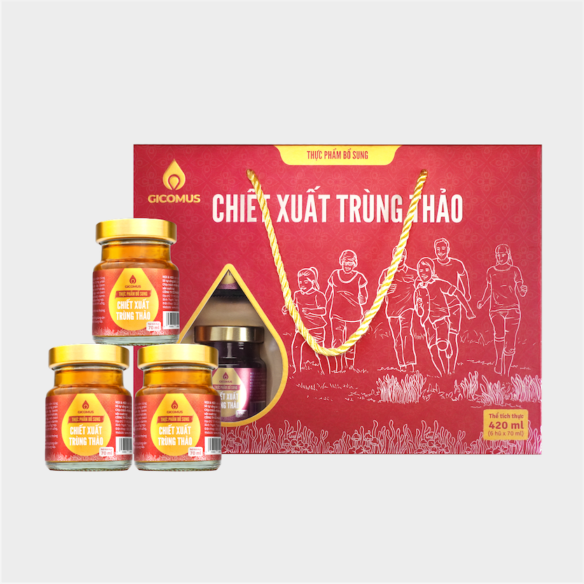 Nước chiết xuất trùng thảo GICOMUS hộp 6 hũ x 70ml (420ml)-01 Nước chiết xuất trùng thảo GICOMUS hộp 6 hũ x 70ml (420ml)