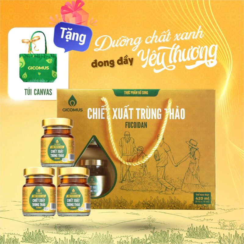 Nước chiết xuất trùng thảo Fucoidan GICOMUS Hộp 420ml