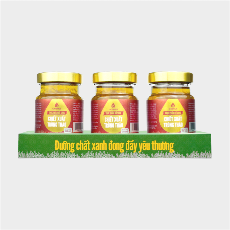 Combo 1: 3 hũ Nước chiết xuất trùng thảo GICOMUS 70ml
