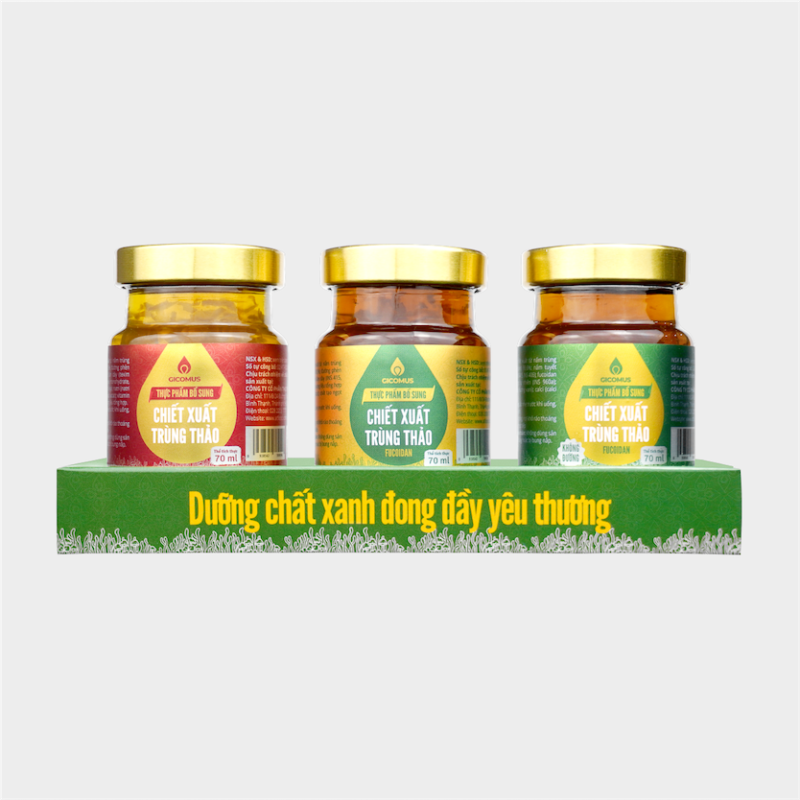 Combo 4: Mix 3 loại Nước chiết xuất trùng thảo GICOMUS 70ml