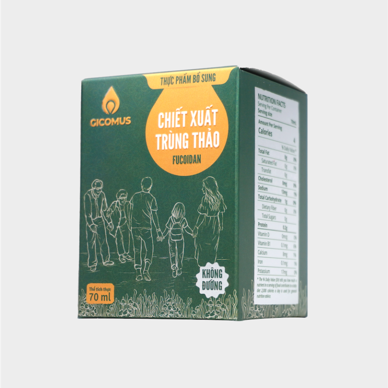 Nước chiết xuất trùng thảo Fucoidan không đường GICOMUS 70ml