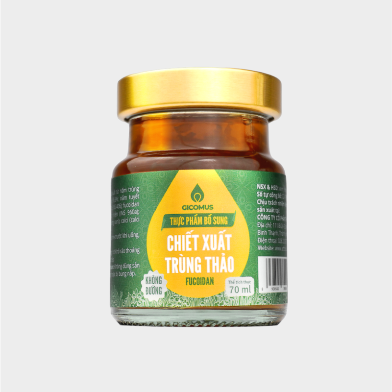 Nước chiết xuất trùng thảo Fucoidan không đường GICOMUS 70ml