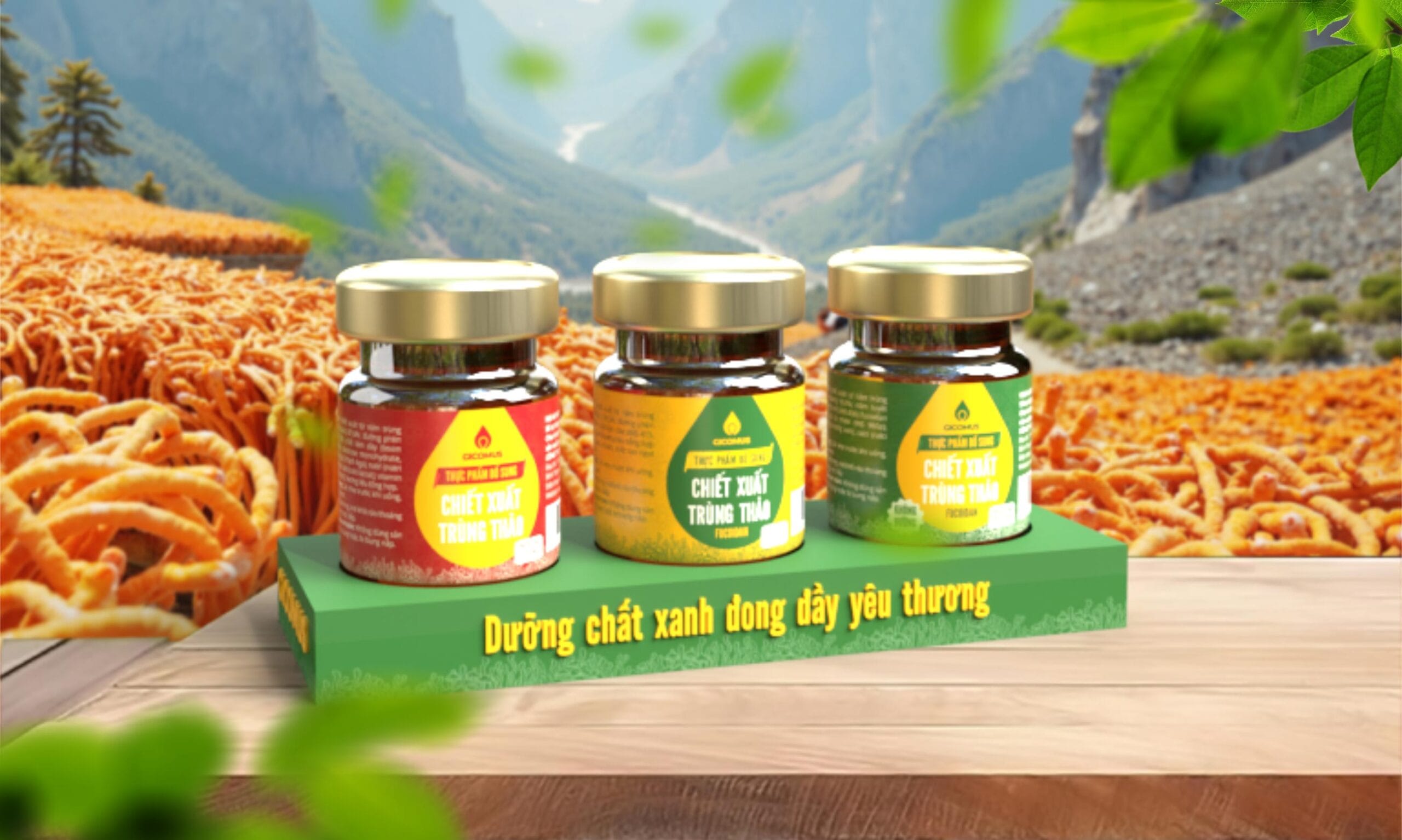 Combo 4: Mix 1 hũ NCX trùng thảo, 1 hũ NCX trùng thảo fucoidan, 1 hũ NCX trùng thảo fucoidan không đường